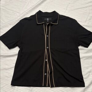 Banana Republic Black Shirt with Tan Accents